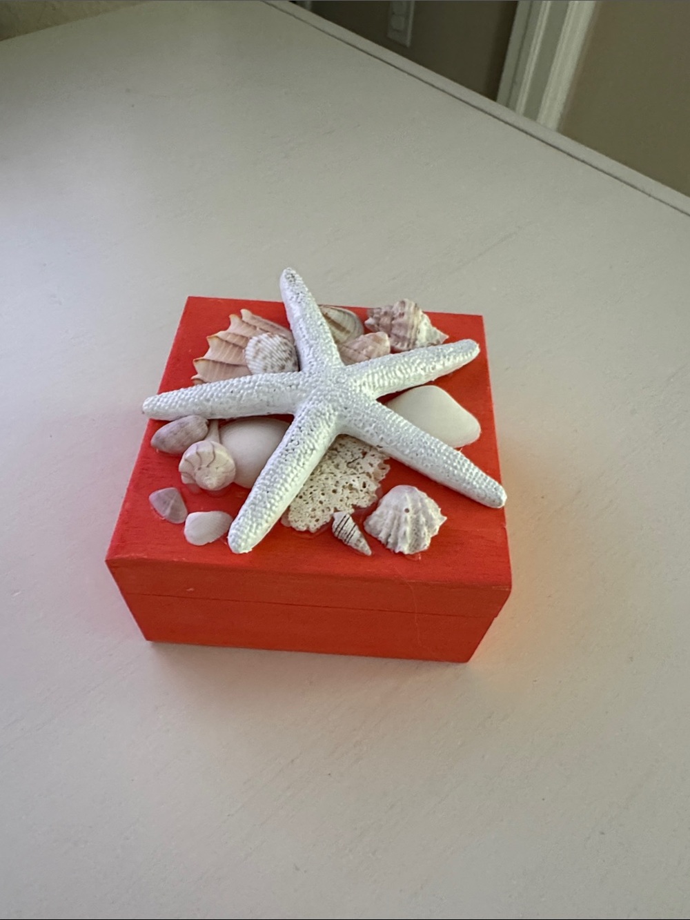 Beach Seashell Decor wooden Trinket Box